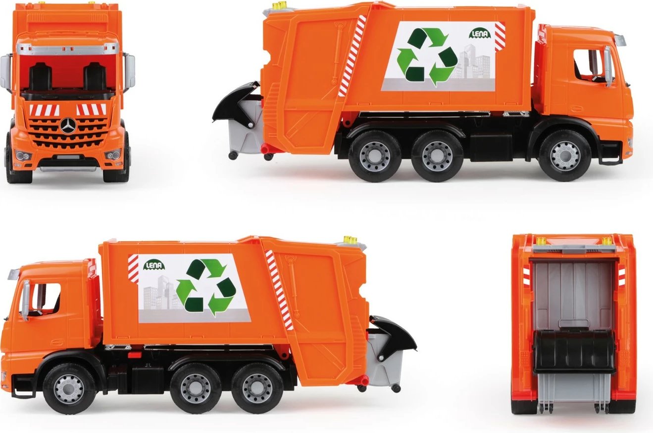 Kamion lodër Lena Mercedes Actros Worxx, 52cm, portokalli