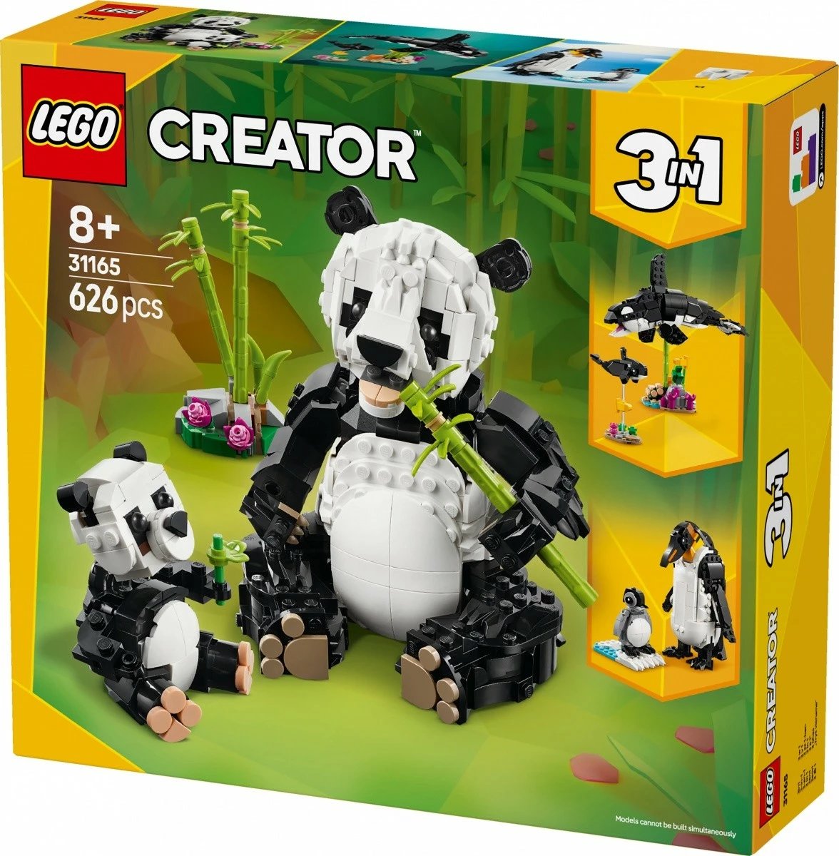 Set lodrash LEGO Creator 31165 Wild Animals: Panda Family, 626 pjesë, plastikë