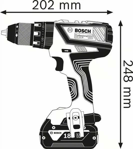 Impact driver Bosch GSB 18V-28, 18V, 2 shpejtësi, ngjyrë kaltër/zezë/e kuqe