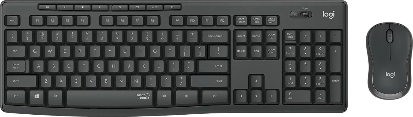 Set tastierë dhe maus Logitech MK295 Silent Wireless Combo, QWERTZ, i zi