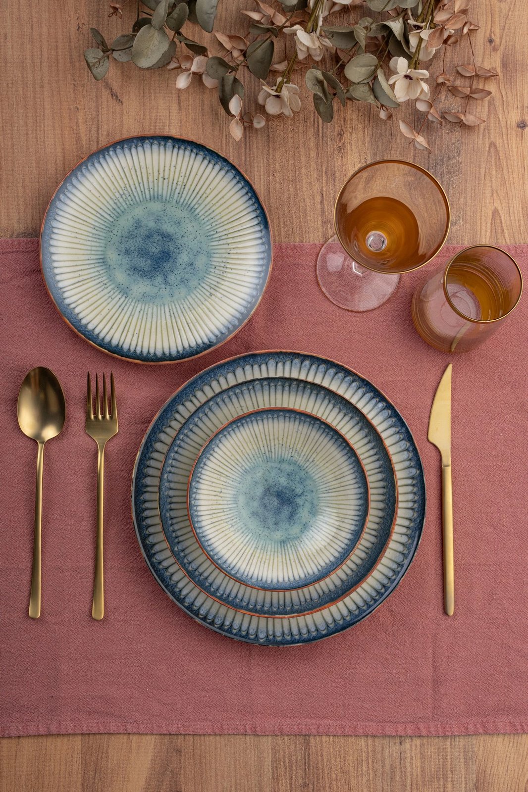 Set enësh për drekë, porcelan, shumëngjyrësh, 24 copë, Hermia, GBSATN24KY4R25015