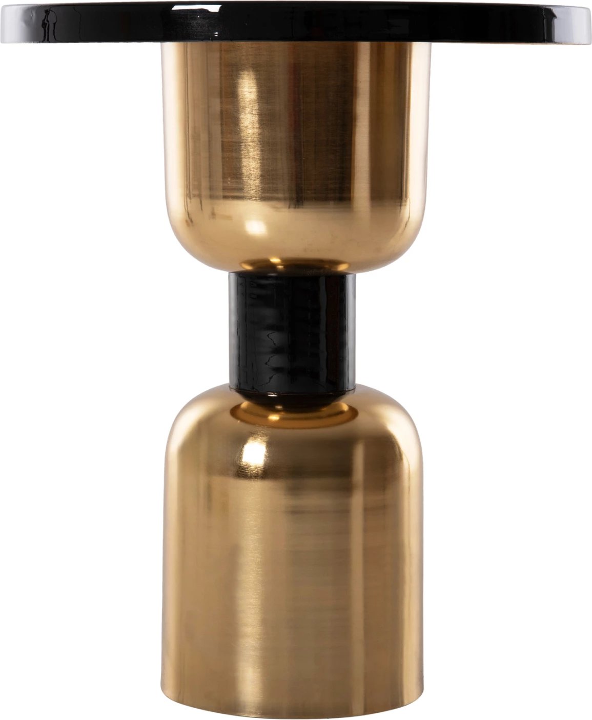 Tavolinë ndihmëse SURAT, metalike, ngjyrë zezë-ari, FH4236.04, Φ50,5x59,5H cm