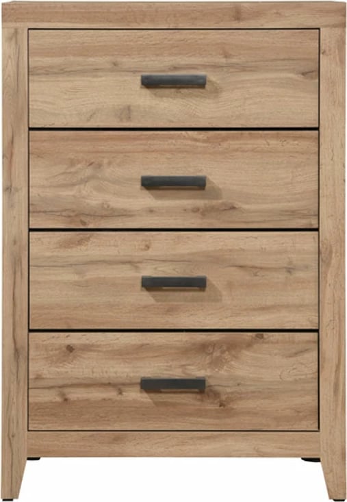 Komodë me 4 sirtarë, ngjyrë natyrale, 80x41x121