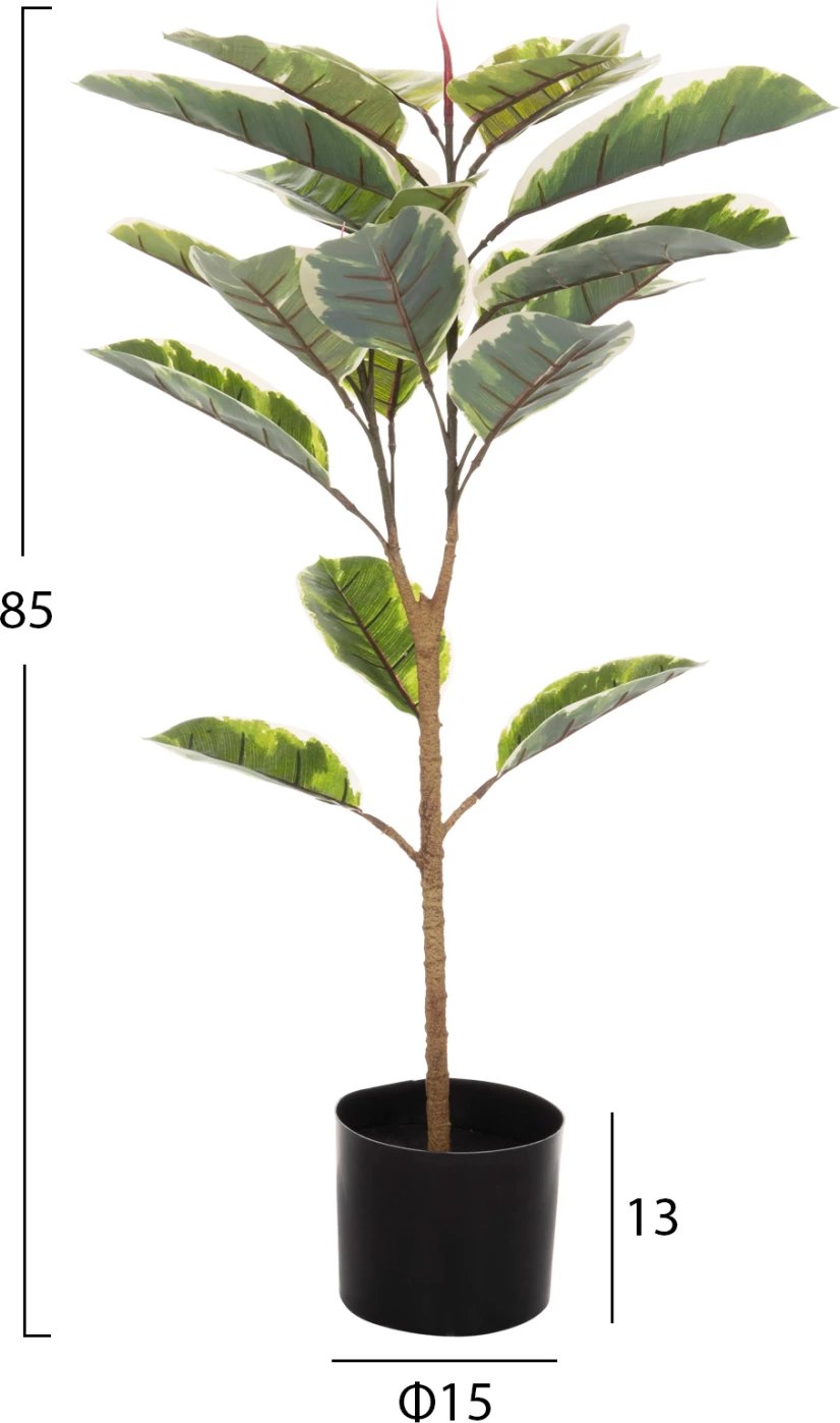 Bimë sintetike dekorative në vazo, FH7972, gjethe lisi, 85H cm