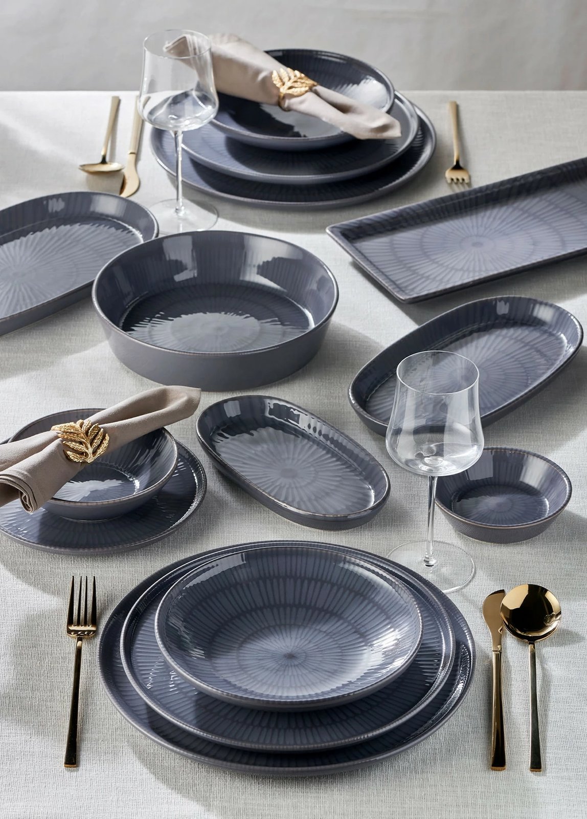 Set pjatash të thella (6 copë), Hermia, gri, NON0004