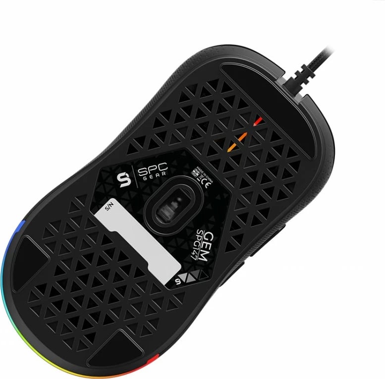 Maus SPC Gear GEM PMW3325 - USB, e zezë