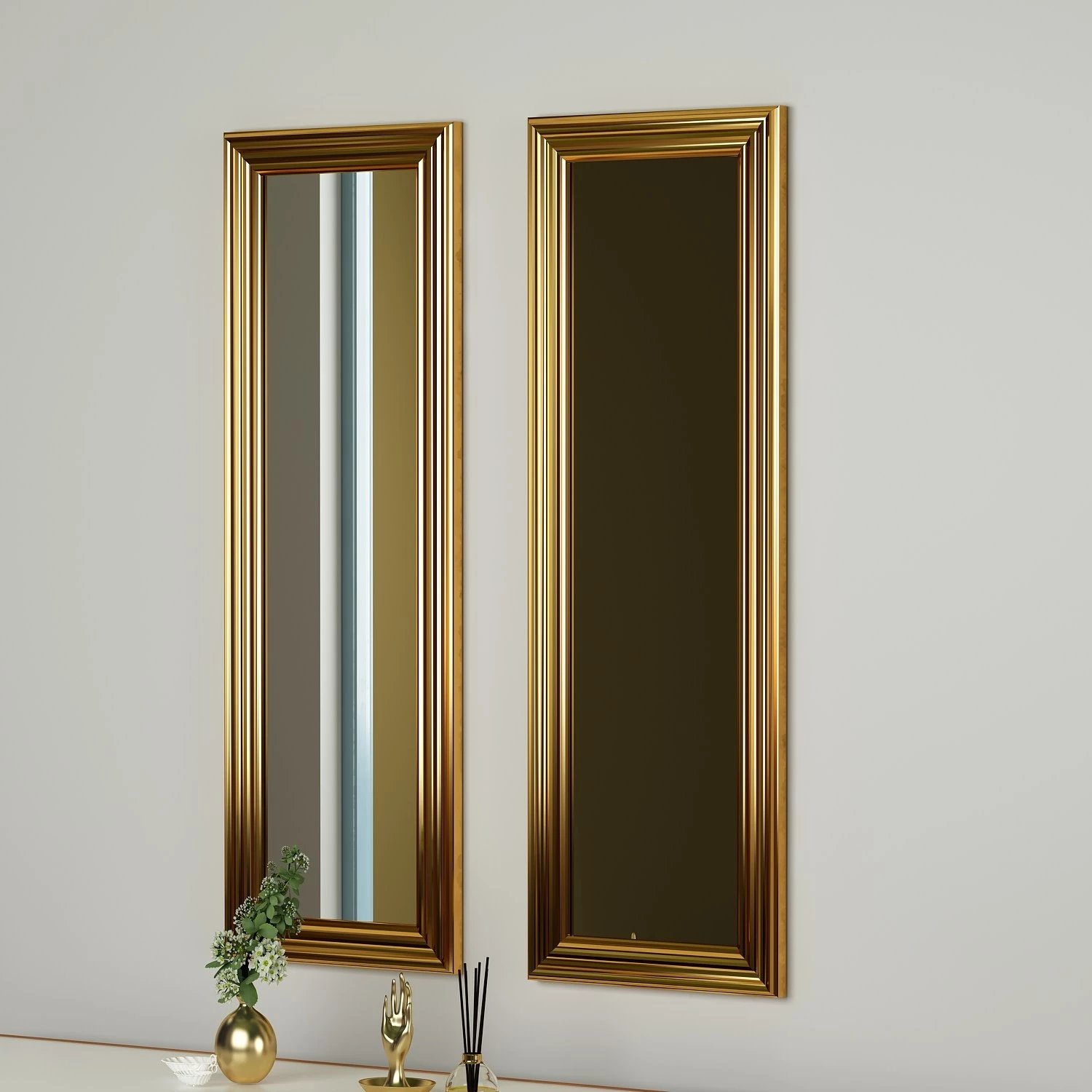 Set pasqyrash (2 copë), Hanah Home, Candy, ngjyrë ari