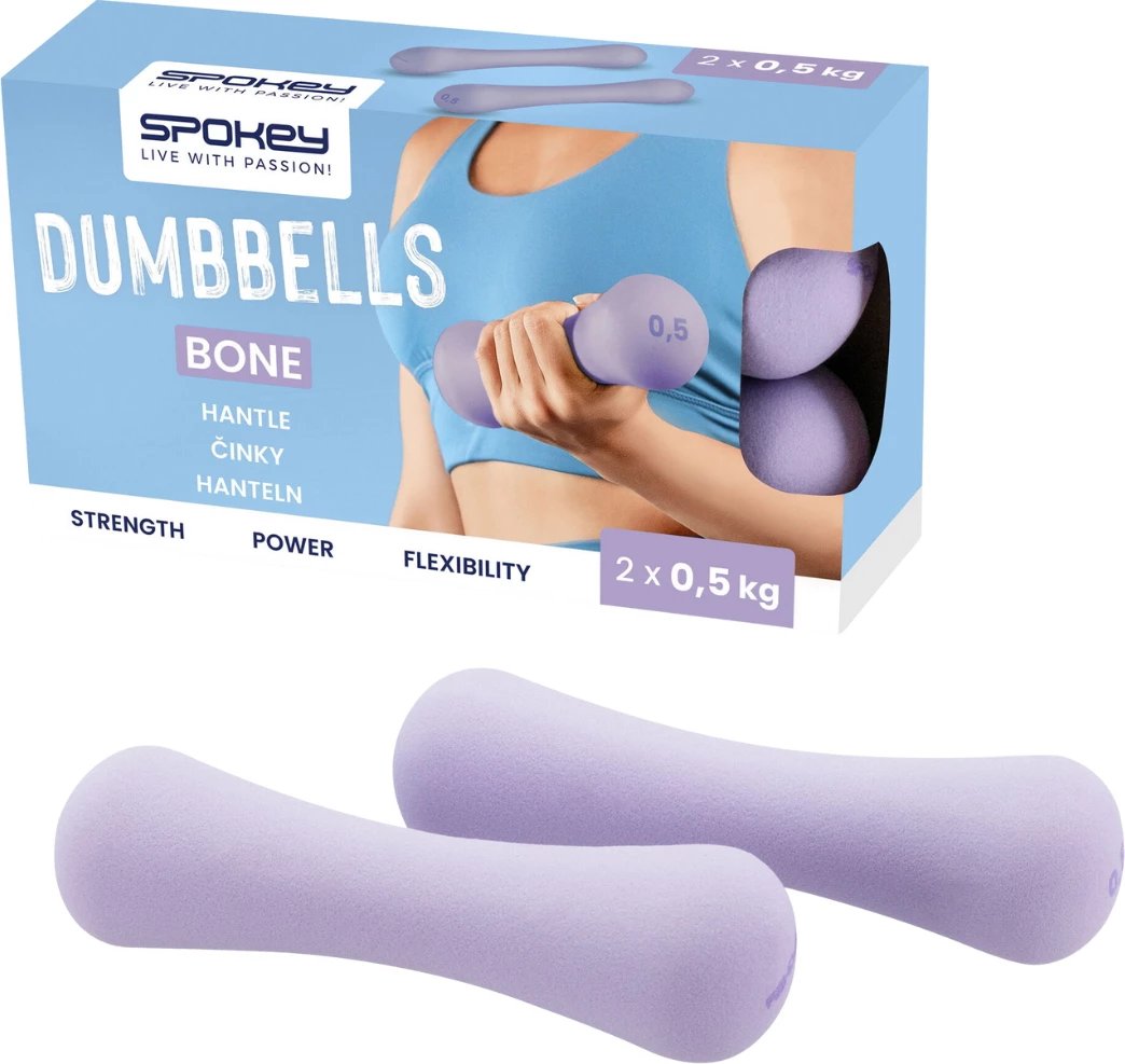 Dumbella Spokey për fitness, të purpurta