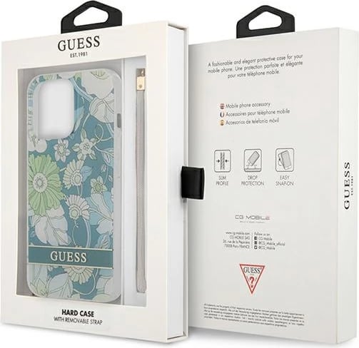 Mbështjellës Guess GUHCP13LHFLSN për iPhone 13/13 Pro 6.1", Flower Strap, Gjelbër