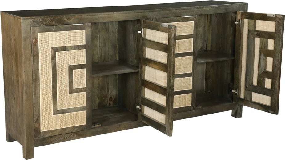 Bufe Maiandros, ngjyrë kafe e errët/natyrale, 200x46x102 cm