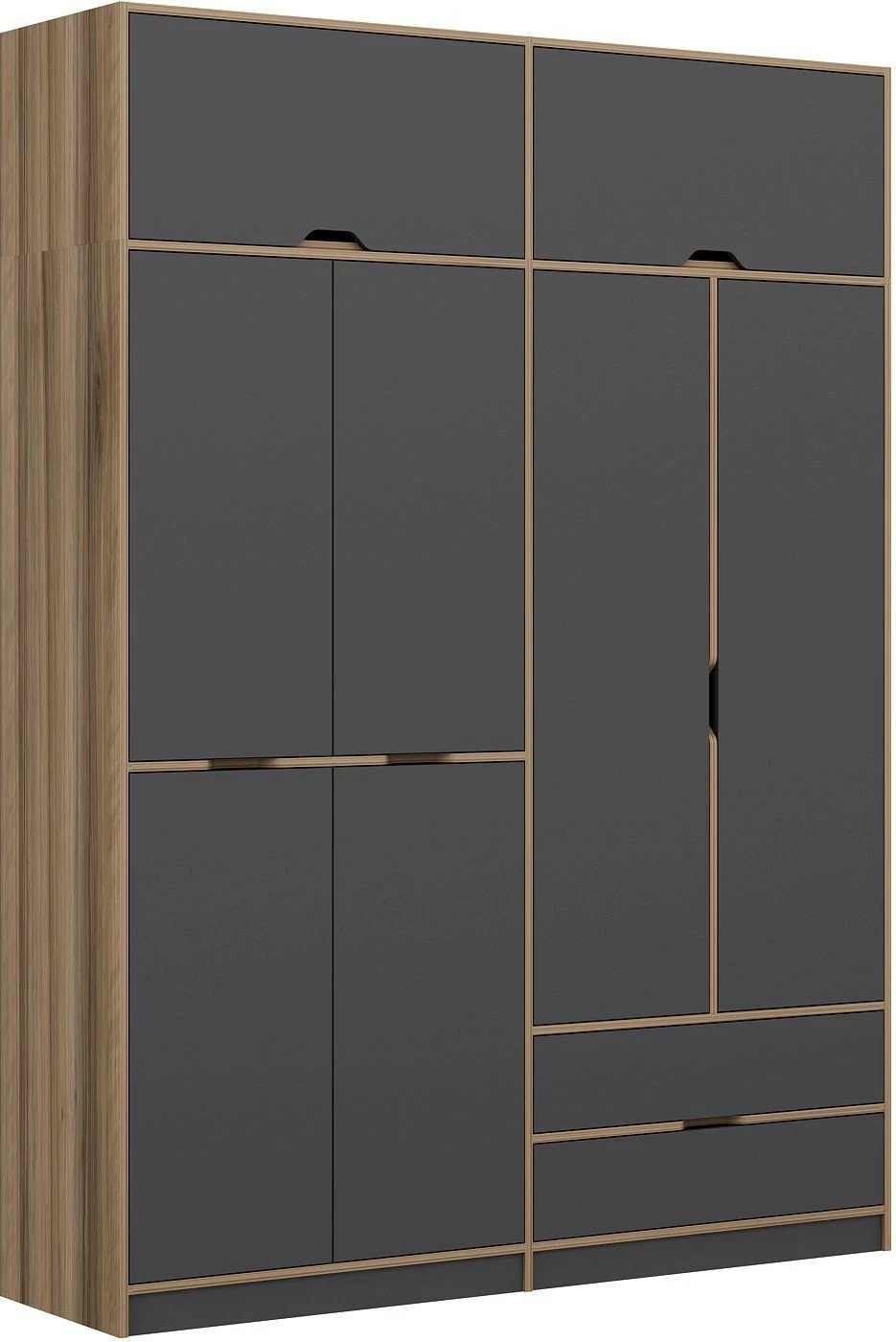 Dollap Skye Decor, Elina, anthracite & dore, 185x253x52cm