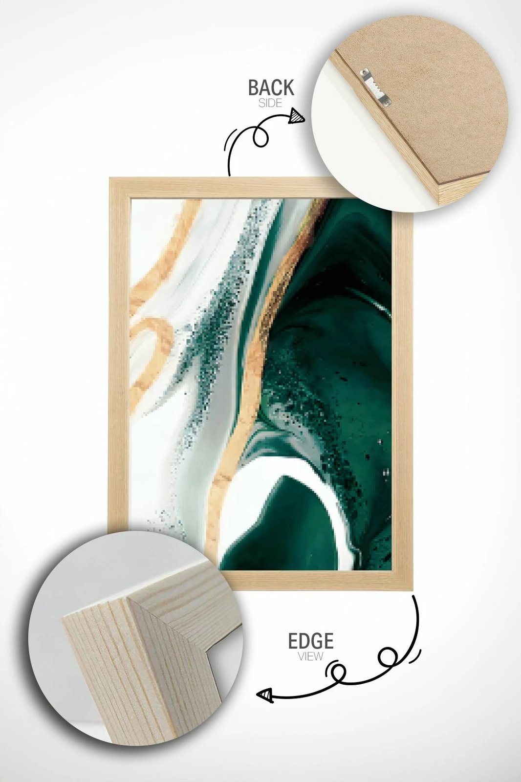 Pikturë dekorative me kornizë (2 copë), Wallity, Ersy2Lımodel4-Ahsap