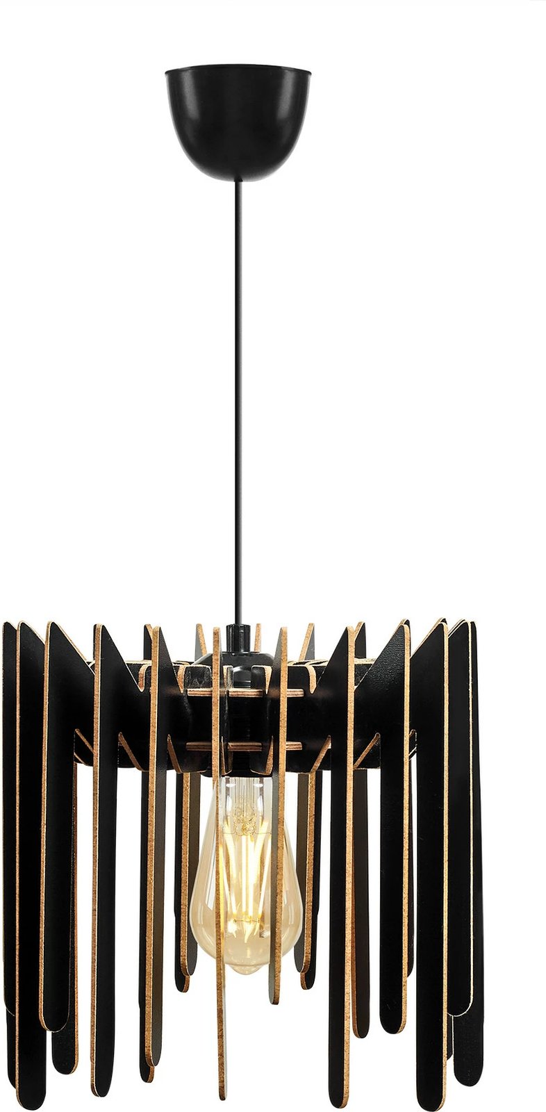 Llambë tavani Opviq, dizajn ZigZag, e zezë, 30x30x65cm