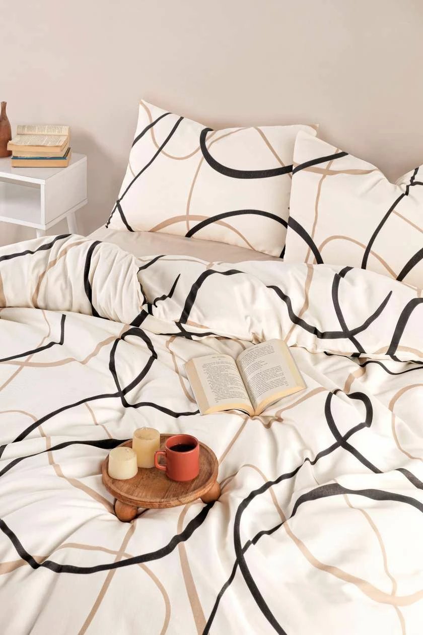 Set mbulesë për jorgan Super King, LineRondom, ngjyrë krem