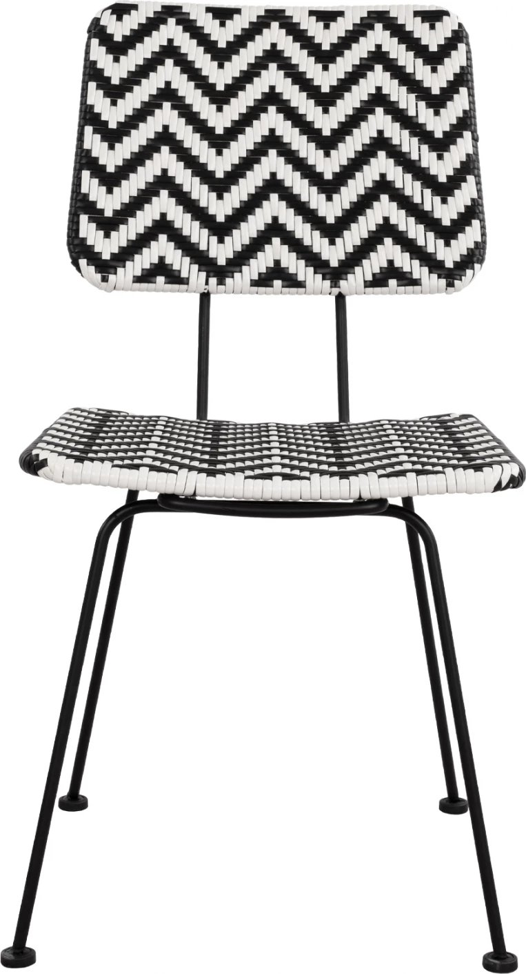 Karrige metalike Allegra FH5693 me thurje bardhë-zi 46x56x88 cm