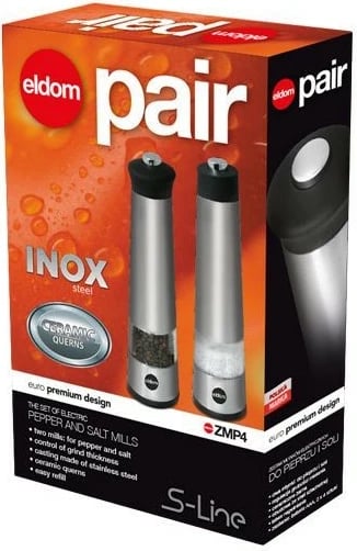 Set mullinjsh për erëza Eldom ZMP4, inox, 2 copë