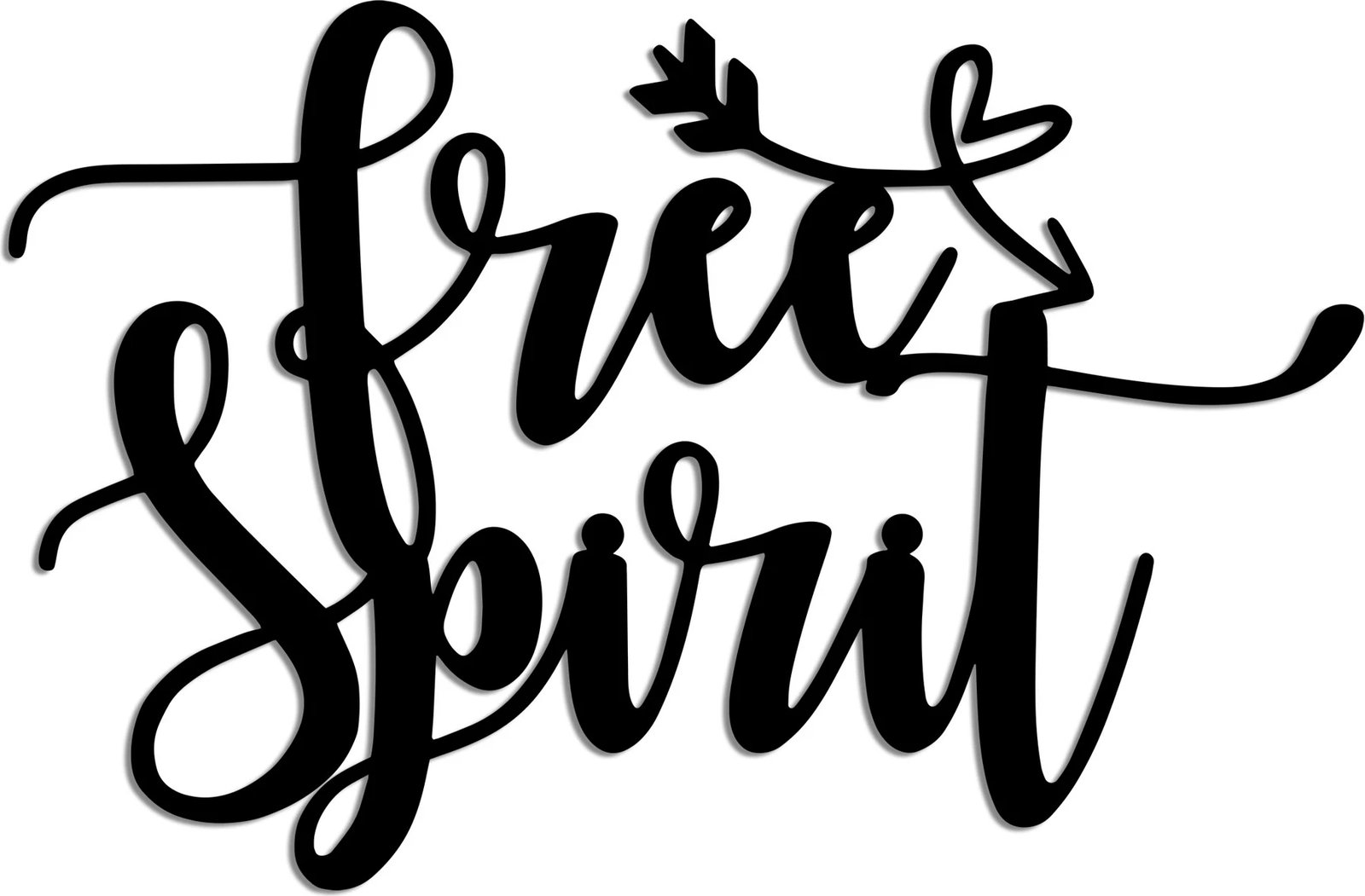 Aksesor dekorativ metalik për mur, Free Spirit, ngjyrë e zezë, 56x37cm