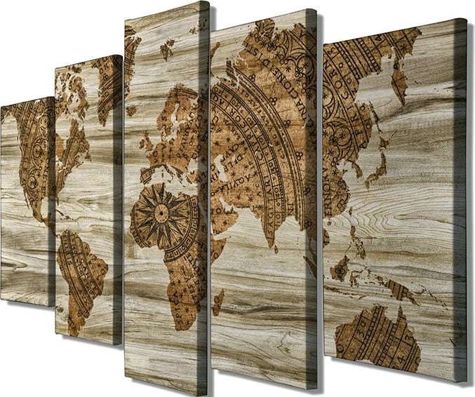 Pikturë dekorative në kanavacë, 5 pjesë, Wallity, 5KNV4588_60100, 100x60cm