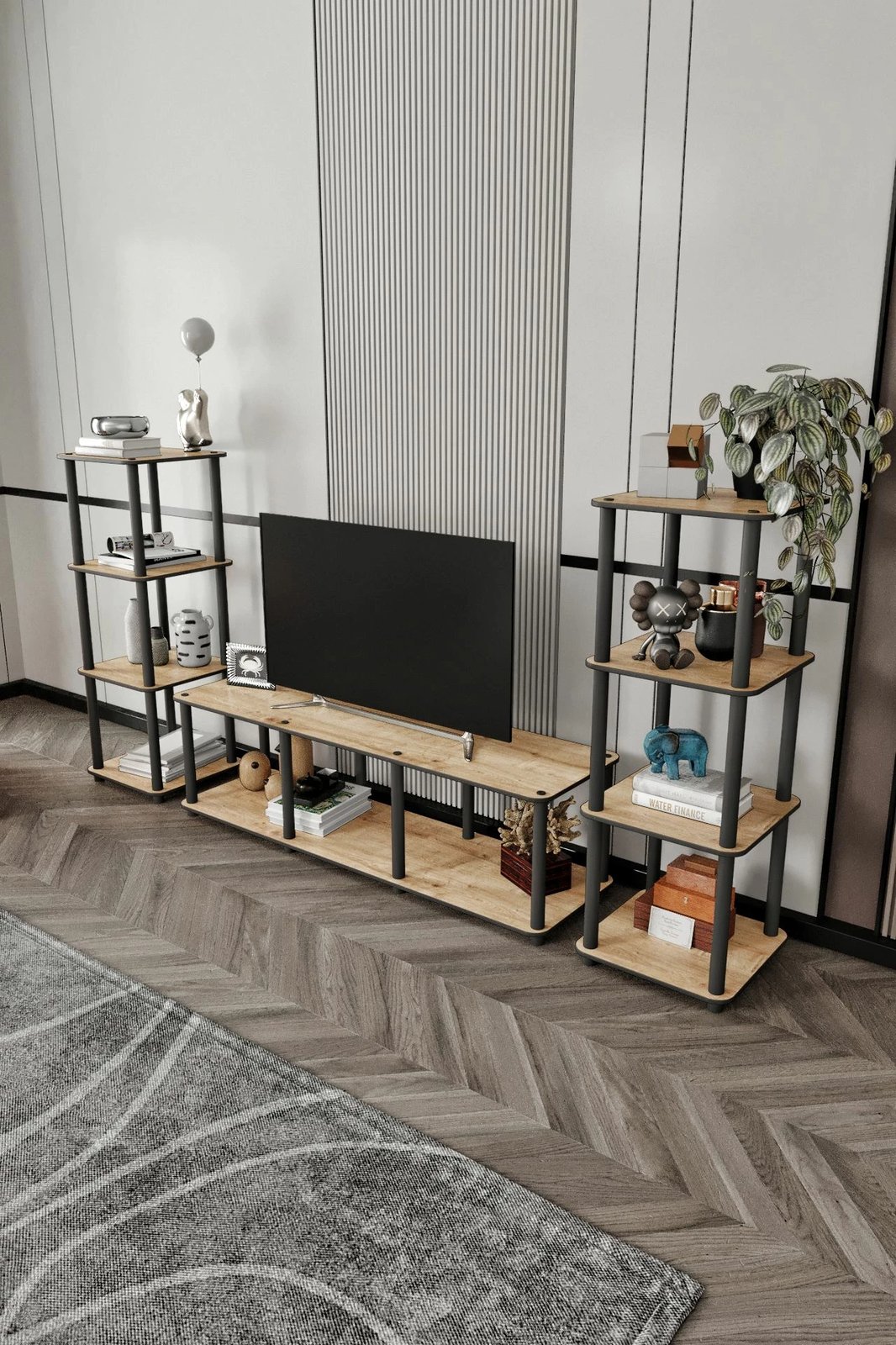 Komodë TV Skye Decor, e madhe, ngjyrë lisi