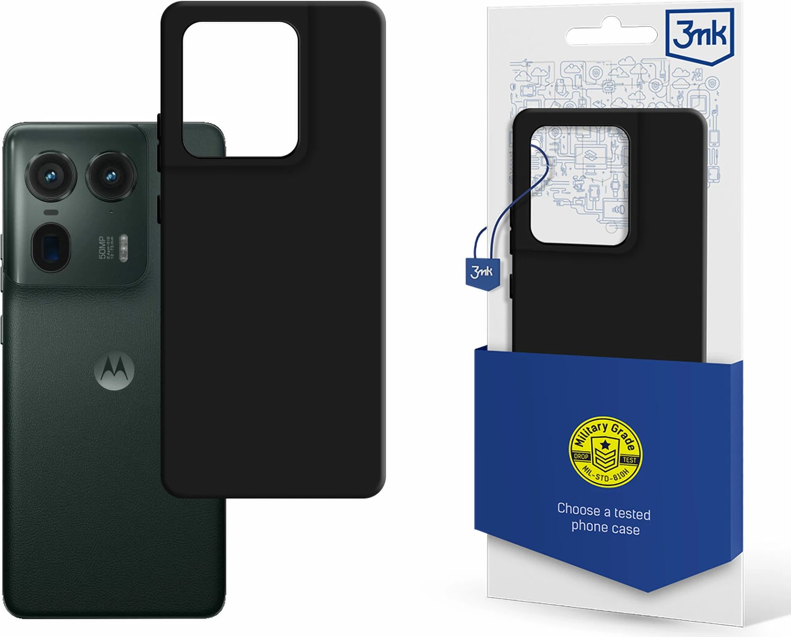 Mbështjellës 3mk Matt Case për Motorola Moto Edge 50 Ultra, i zi