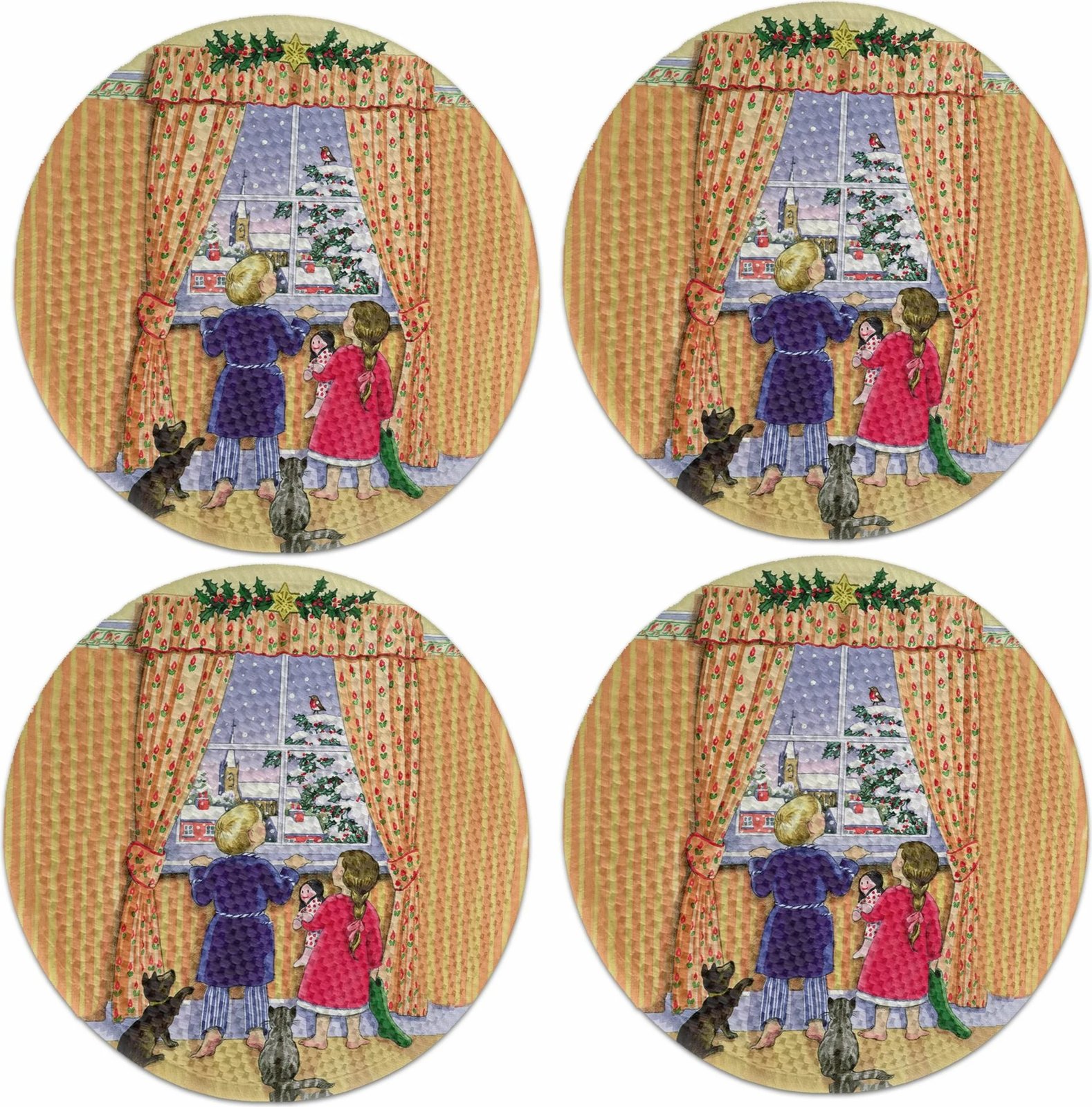 Set 4 copë mbulesa tavoline Hermia Concept, shumëngjyrëshe, 37cm