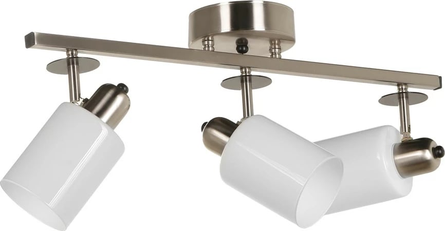 Llambë tavani moderne Opviq Nomi, 3 drita, krom mat, xham i bardhë
