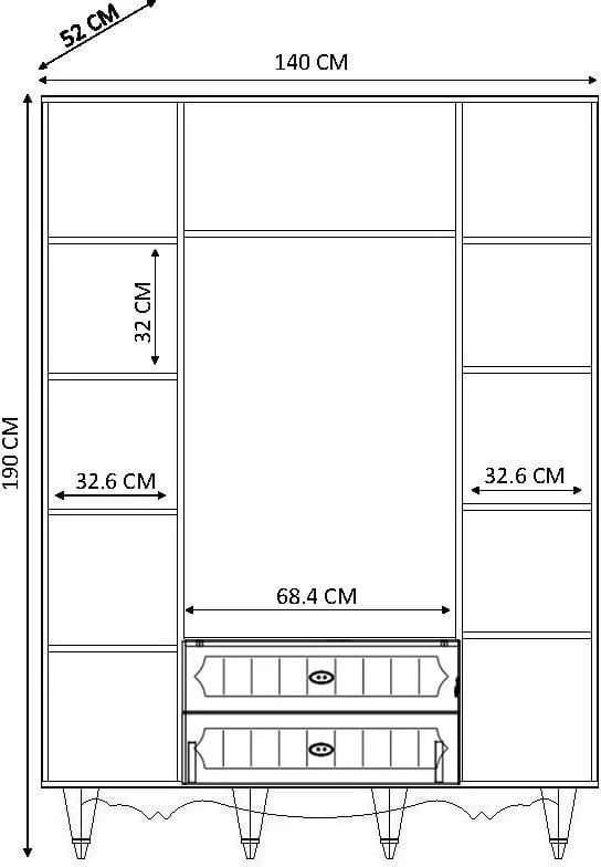 Dollap Skye Decor, ngjyrë e bardhë mat, RB-048