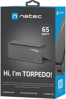 Furnizues universal energjie për laptop Natec Torpedo UNI-70, 65W, 8 këshilla