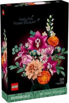 Set ndërtimi LEGO Botanical Collection 10342, Beautiful Bouquet of Pink Flowers, 749 pjesë, Rozë