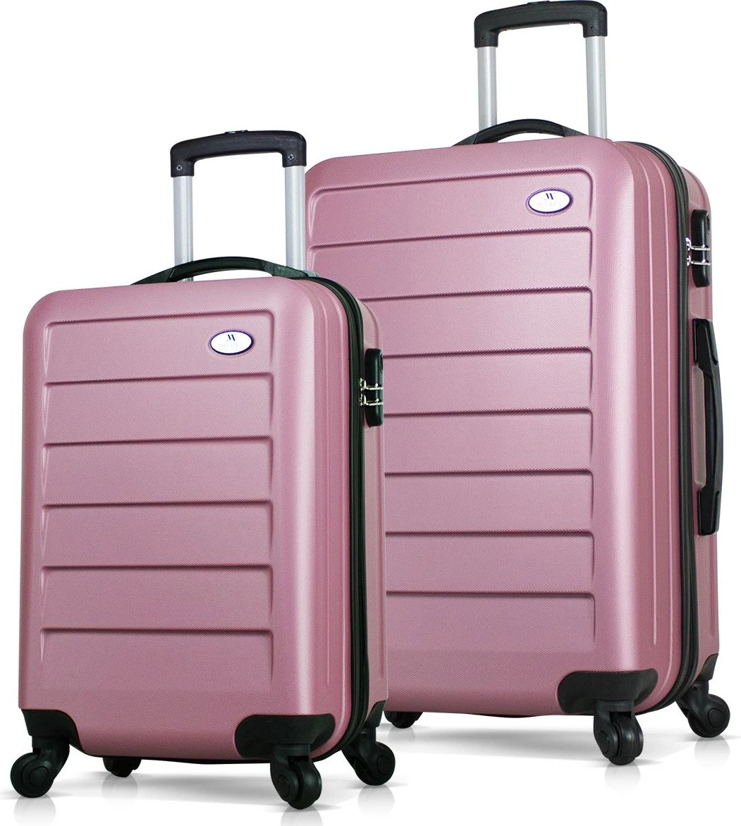 Set valixhesh (2 copë), ngjyrë rozë e artë, Zoozie Bags, 6363