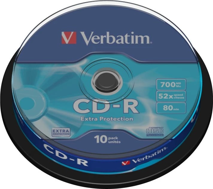 CD-R Extra Protection Verbatim, 700MB, 10 copa