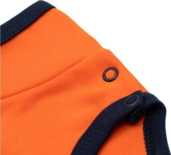 Body bebe me mëngë të shkurtra, New Baby, Happy Bulbs, 100% pambuk, madhësia 68 (4-6 muaj), portokalli