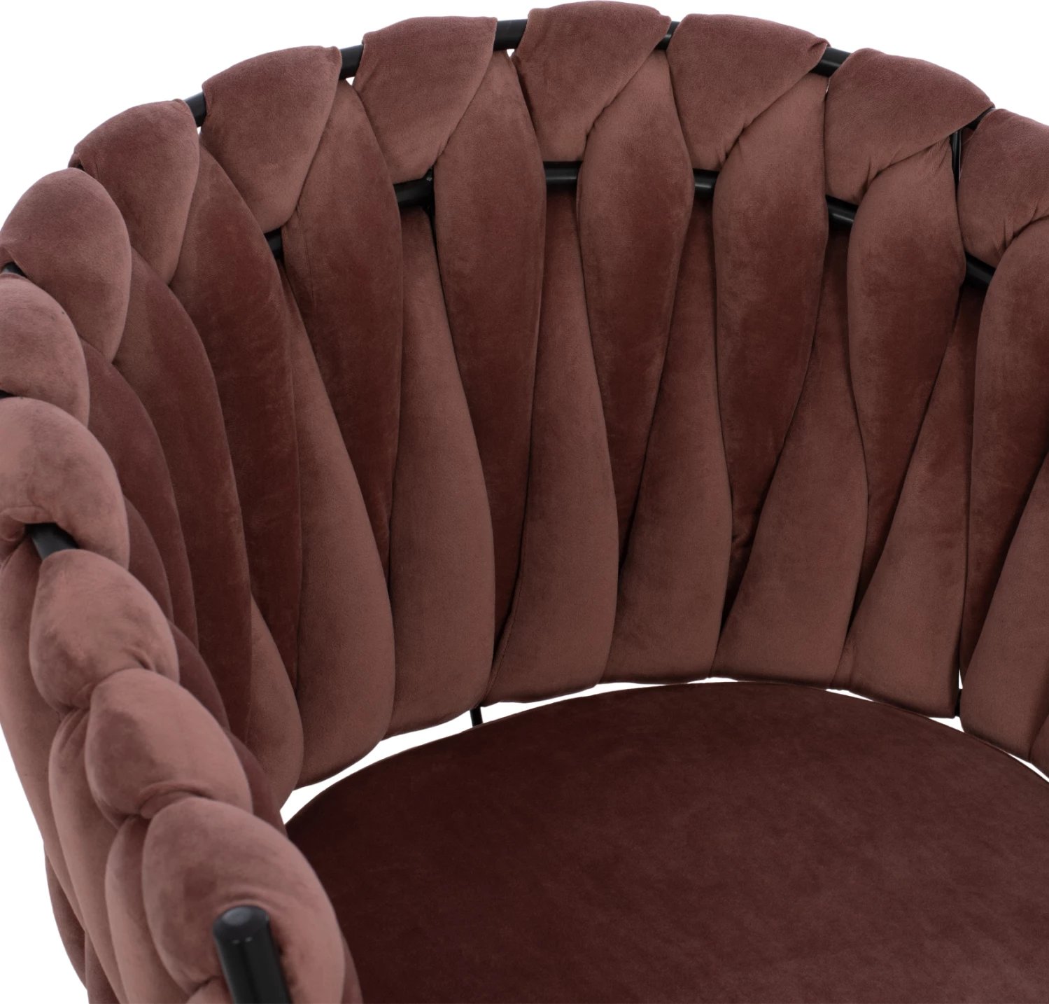 Karrige Luanda, kadife, ngjyrë molle të kalbur, këmbë metalike, FH8741.02, 60x54x78 cm, set prej 2 copë