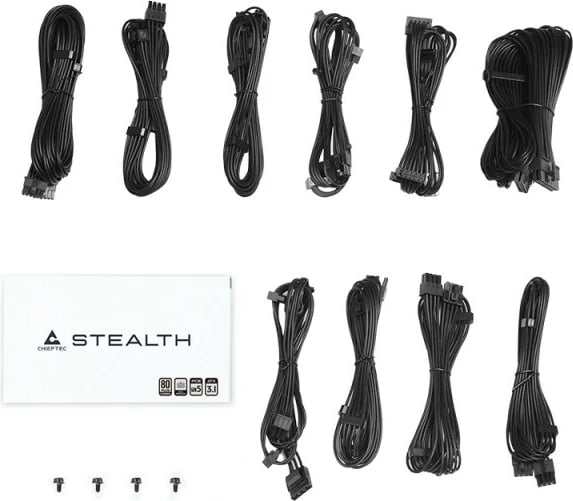 Furnizues energjie PC, Chieftec SPX-1000-FC Stealth, 1000W, 80+ Platinum, ATX 12V 3.1, plotësisht modular, PCIe Gen5