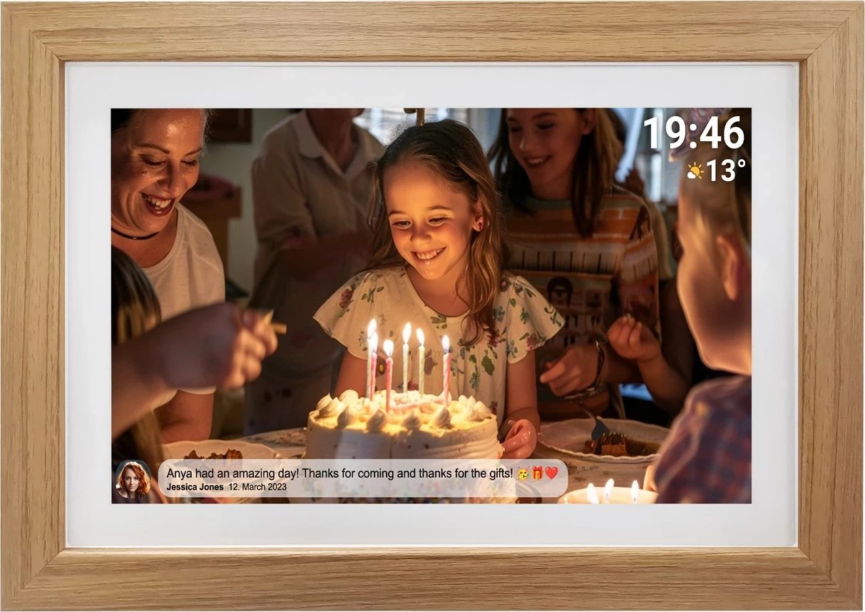 Kornizë digjitale Denver PFF-1543LW, 15.6", Touchscreen, Wi-Fi, Kafe e çelur