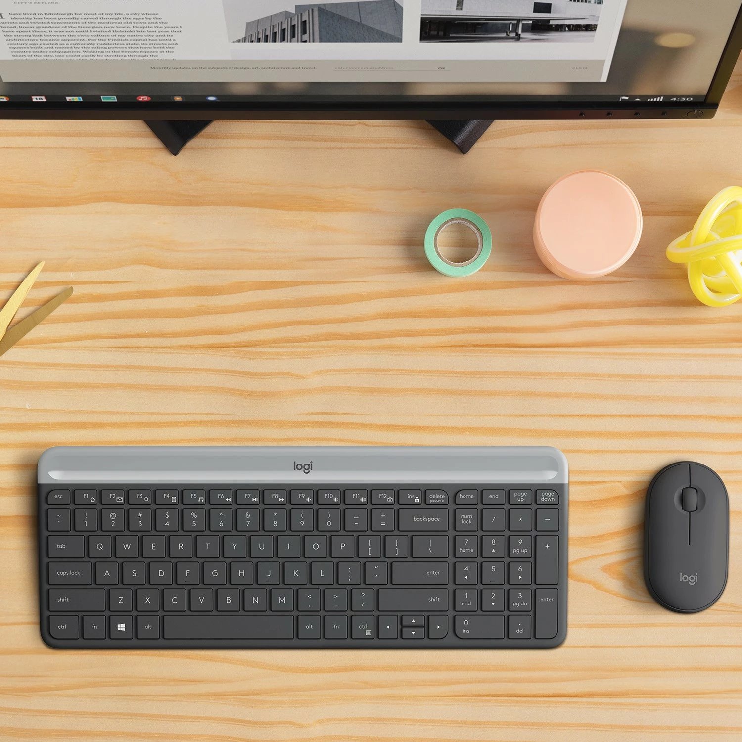 Set tastierë dhe maus wireless Logitech Slim, i zi Set tastierë dhe maus wireless Logitech Slim, i zi