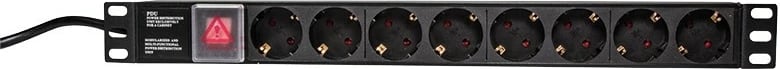 PDU LogiLink PDU8C01, Basic, 1U, 8 AC outlet(s), Type F, e zezë