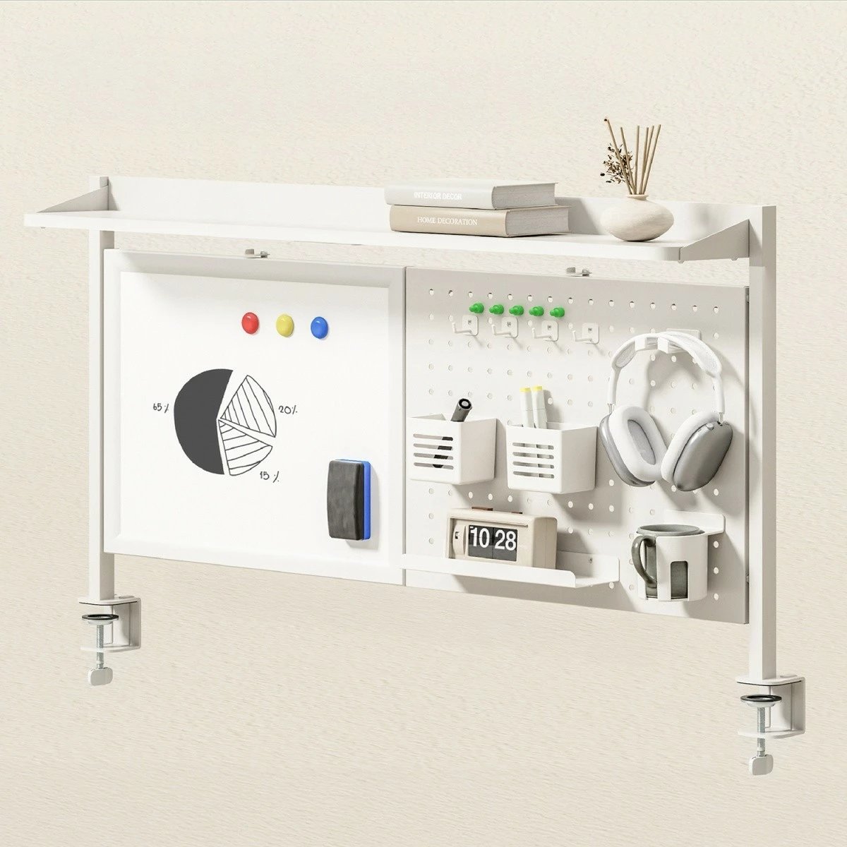 Ndarës tavoline Ergo Office ER-301W me tabelë magnetike dhe perforuar, i bardhë Ndarës tavoline Ergo Office ER-301W me tabelë magnetike dhe perforuar, i bardhë