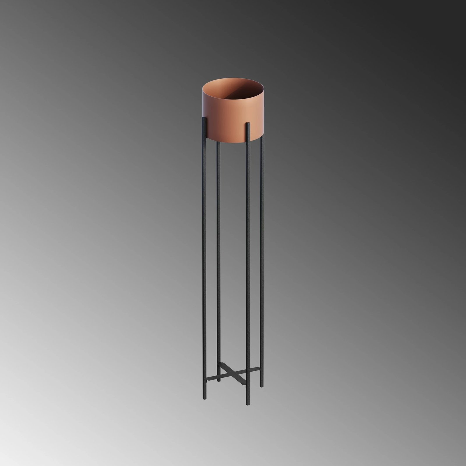 Vazo dekorative, ngjyrë e zezë dhe bakri, GED-024-B, 108x23cm