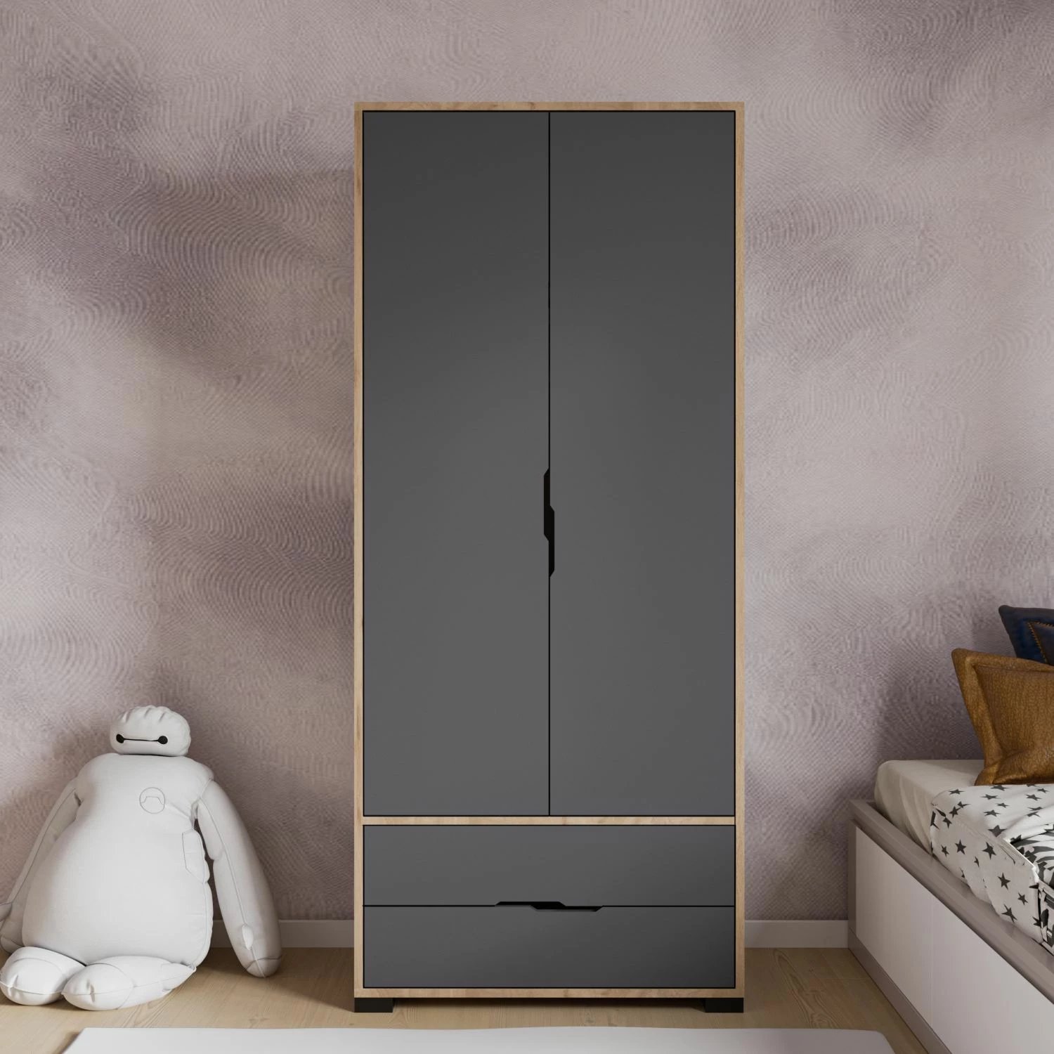 Dollap Skye Decor, sirtarë Royal 80, ngjyrë lis, antracit