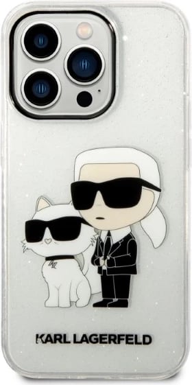 Mbështjellës Karl Lagerfeld Karl&Choupette për iPhone 14 Pro Max 6.7", Transparent