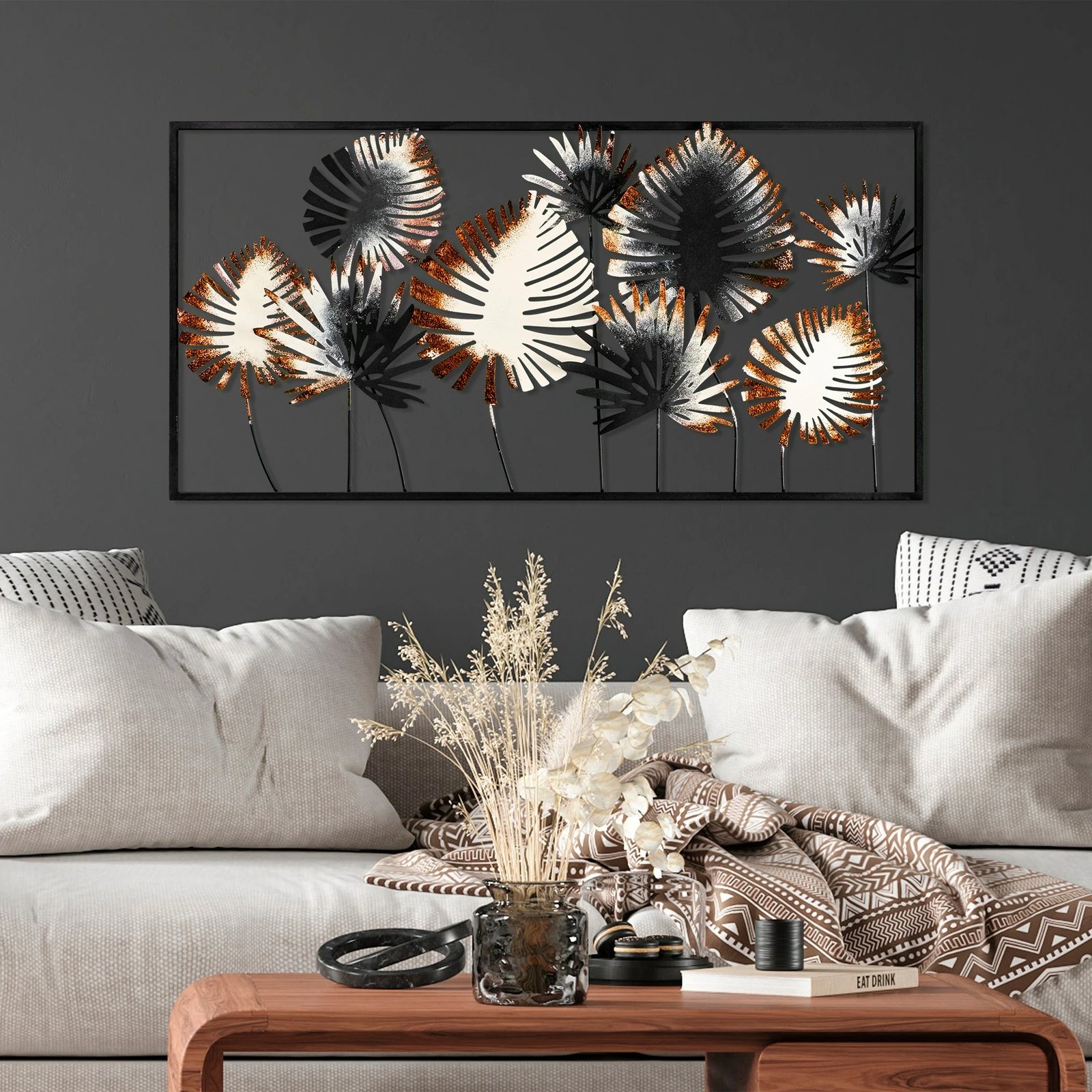 Aksesor dekorativ muri prej metali, Wallity Yıldız 2, shumëngjyrësh, 40x81cm