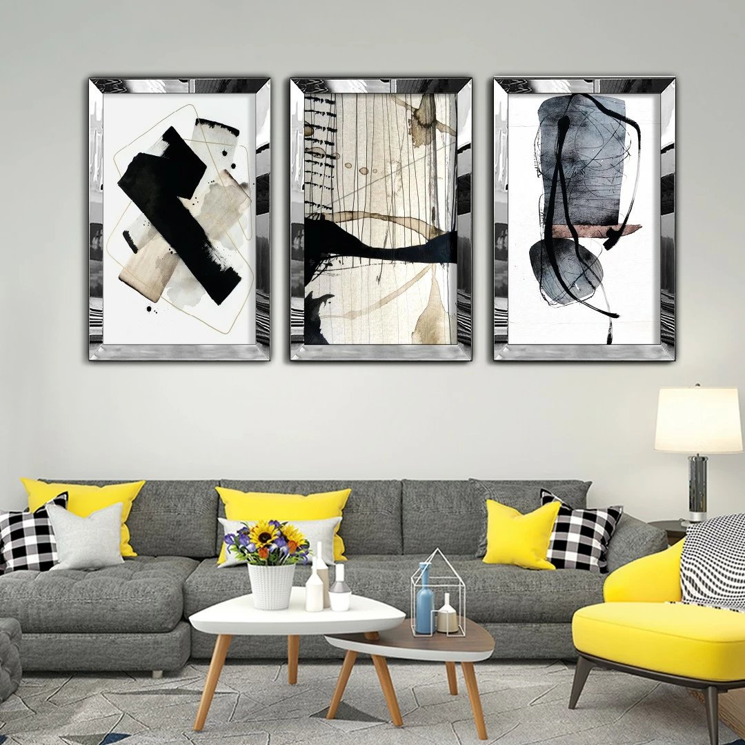 Pikturë dekorative MDF-Plexiglass (3 copë), Wallity, Huhu408, 30x40cm