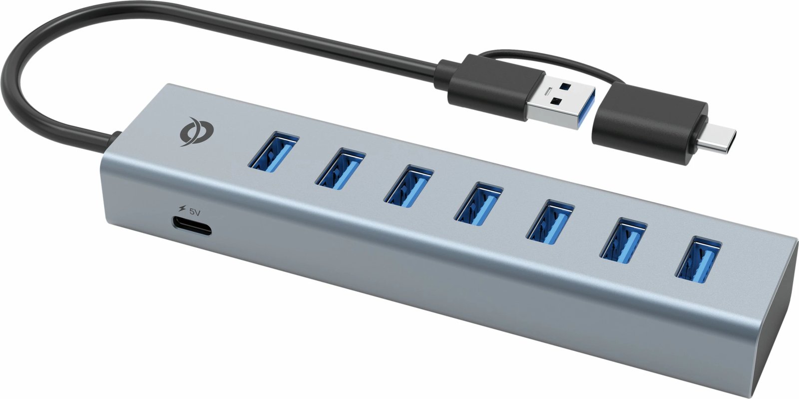 USB hub Conceptronic 7 porta, USB 3.0/USB-C, gri