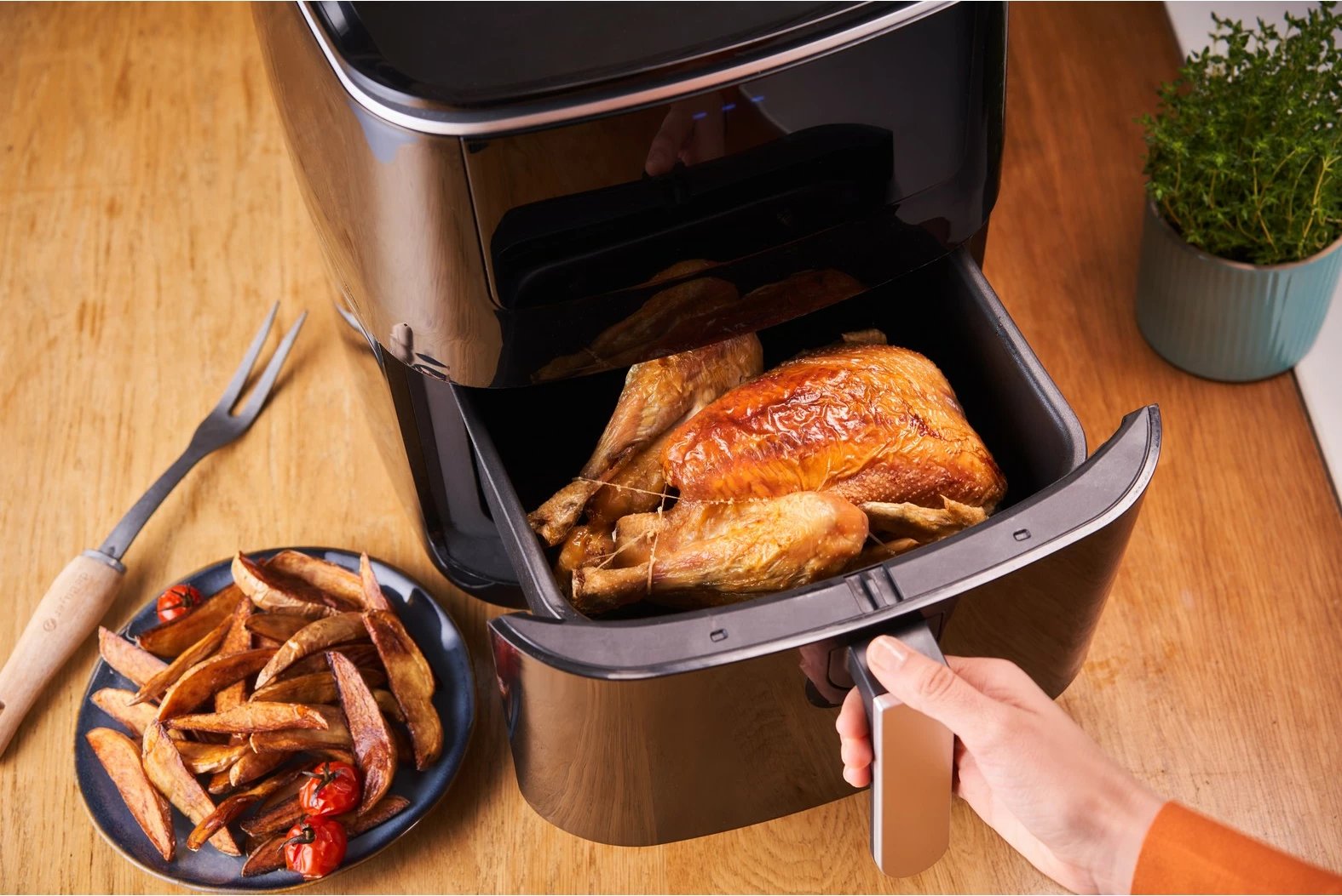Fritezë ajri Tefal Easy Fry Grill & Steam FW2018, 1.6 kg, e zezë