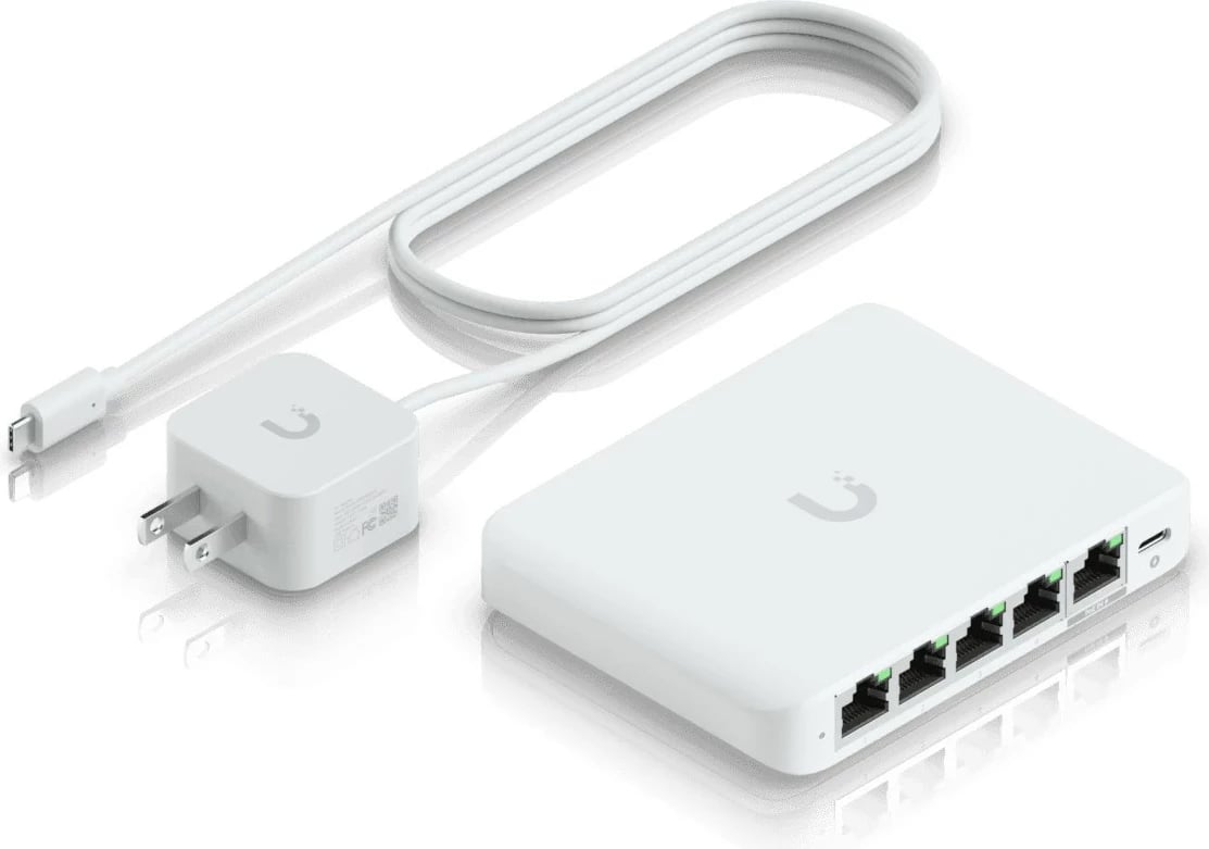 Switch Ubiquiti UniFi Flex Mini 2.5G, i menaxhuar, Desktop, Bardhë