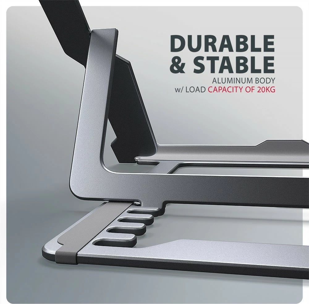 Mbajtëse laptopi/tableti, AXAGON STND-LAG, 10–17.3", 8 pozicione të rregullueshme, alumin, gri