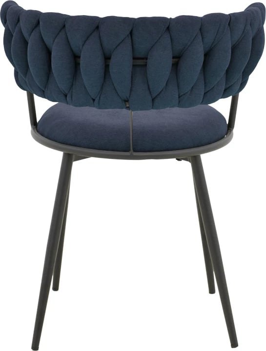 Karrige Alkia I, set prej 2 copësh, stof ngjyrë kaltër e errët, këmbë metalike të zeza, 57x58.5x72cm