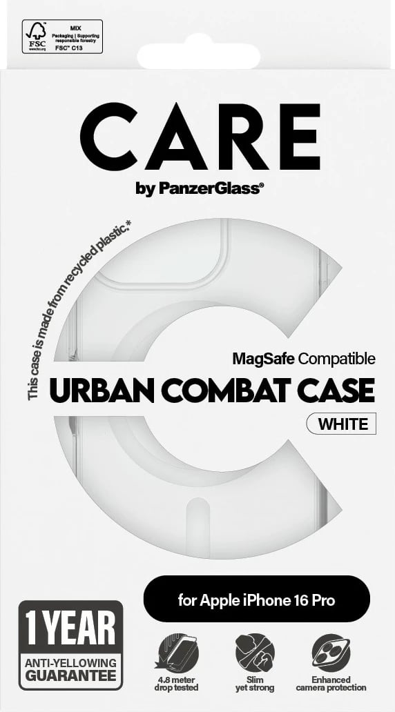 Mbështjellës PanzerGlass CARE Case Flagship MagSAFE për iPhone 16 Pro, transparent