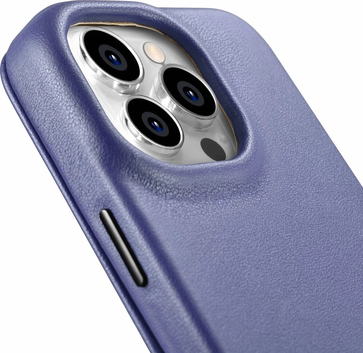 Mbështjellës iCarer CE Premium lëkurë folio për iPhone 14 Pro, MagSafe, vjollcë e lehtë